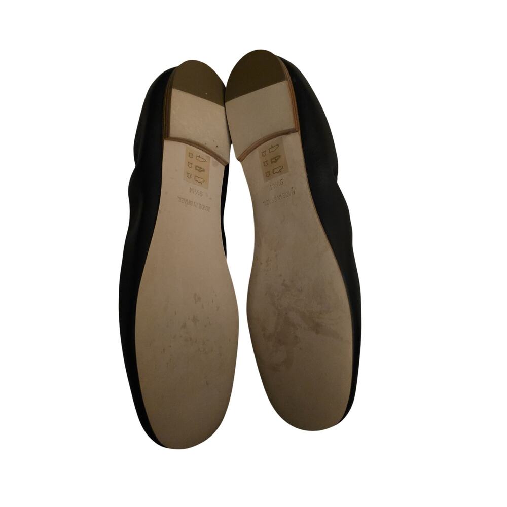 Johnny Was Jade Ballet Flats Womens Size 9.5 Black Leather Shoes - Picture 5 of 8